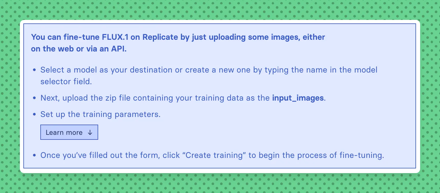 Screenshot of the Four Replicate Training Steps