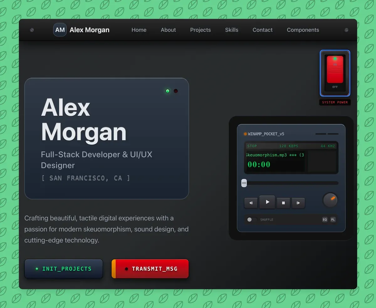 Screenshot of the Astro Skeuomorphism Theme